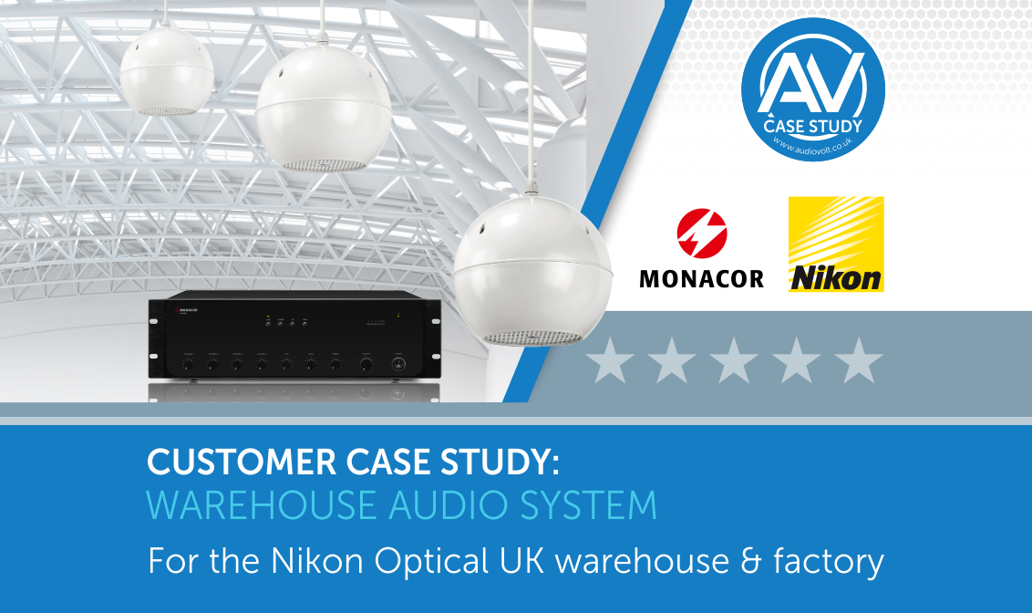 Its a Monacor background audio system for the Nikon Optical UK's warehouse & factory