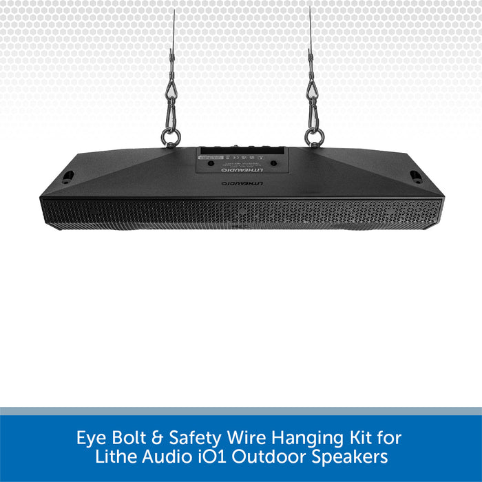 Eye Bolt & Safety Wire Hanging Kit for Lithe Audio iO1 Outdoor Speakers