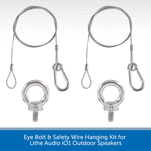 Eye Bolt & Safety Wire Hanging Kit for Lithe Audio iO1 Outdoor Speakers