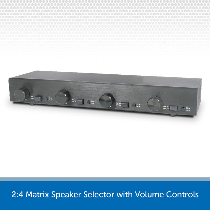 2:4 Matrix Speaker Selector with Volume Controls