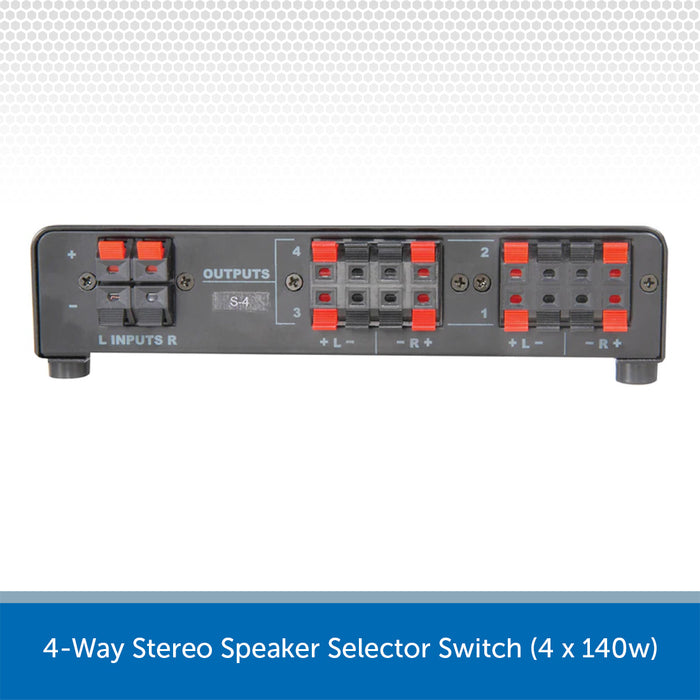4-Way Stereo Speaker Selector Switch (4 x 140w)
