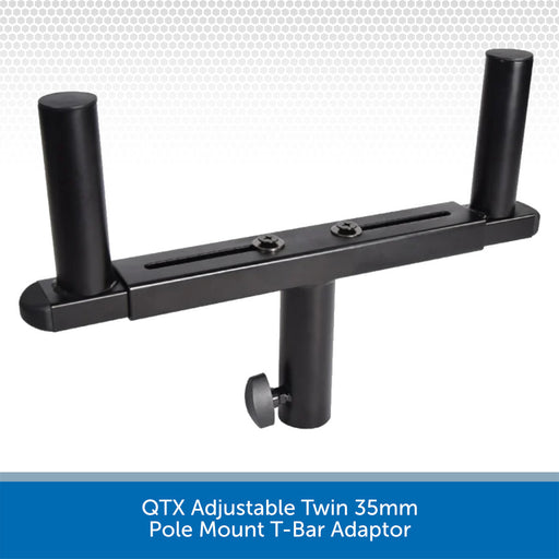 QTX Adjustable Twin 35mm Pole Mount T-Bar Adaptor