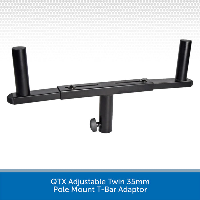 QTX Adjustable Twin 35mm Pole Mount T-Bar Adaptor