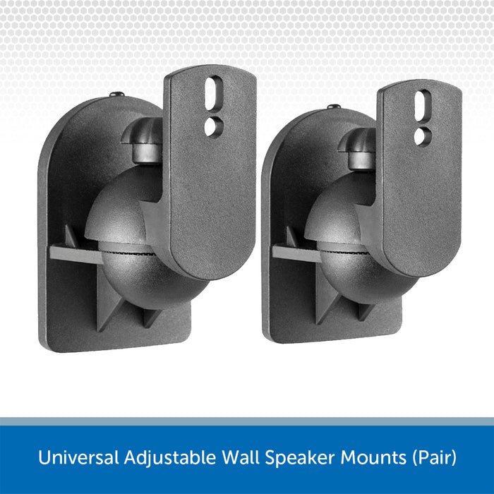 Universal Adjustable Wall Speaker Mounts (Pair)