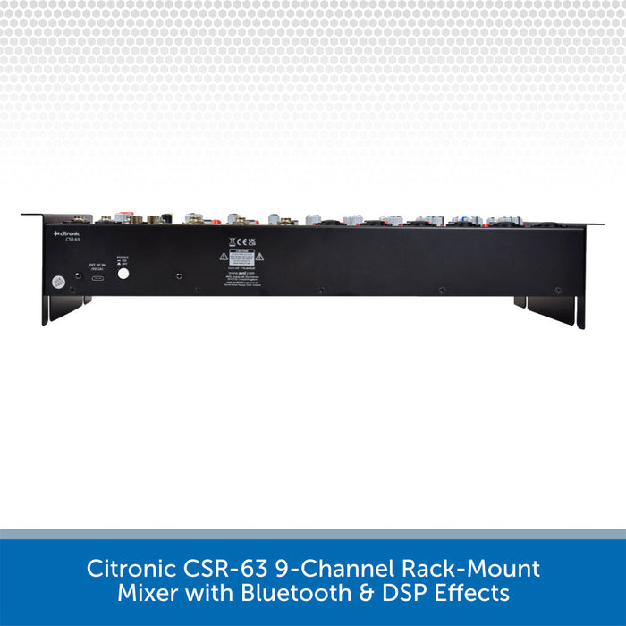 Citronic CSR-63 9-Channel Rack-Mount Mixer with Bluetooth & DSP Effects