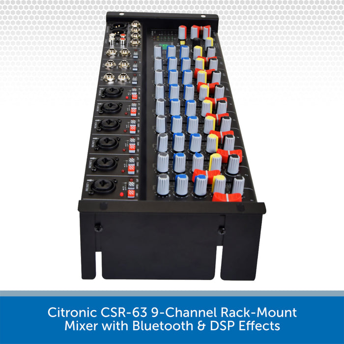 Citronic CSR-63 9-Channel Rack-Mount Mixer with Bluetooth & DSP Effects