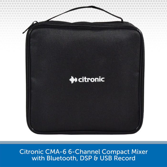 Citronic CMA-6 6-Channel Compact Mixer with Bluetooth, DSP & USB Record