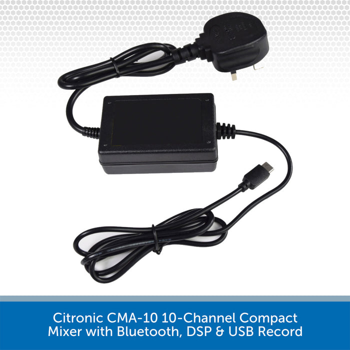 Citronic CMA-10 10-Channel Compact Mixer with Bluetooth, DSP & USB Record