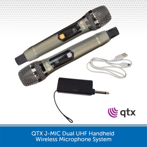 QTX J-MIC Dual UHF Handheld Wireless Microphone System