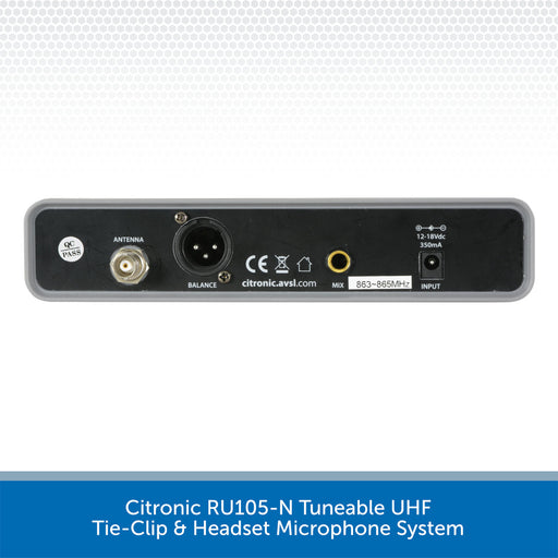 Citronic RU105-N Tuneable UHF Tie-Clip & Headset Microphone System