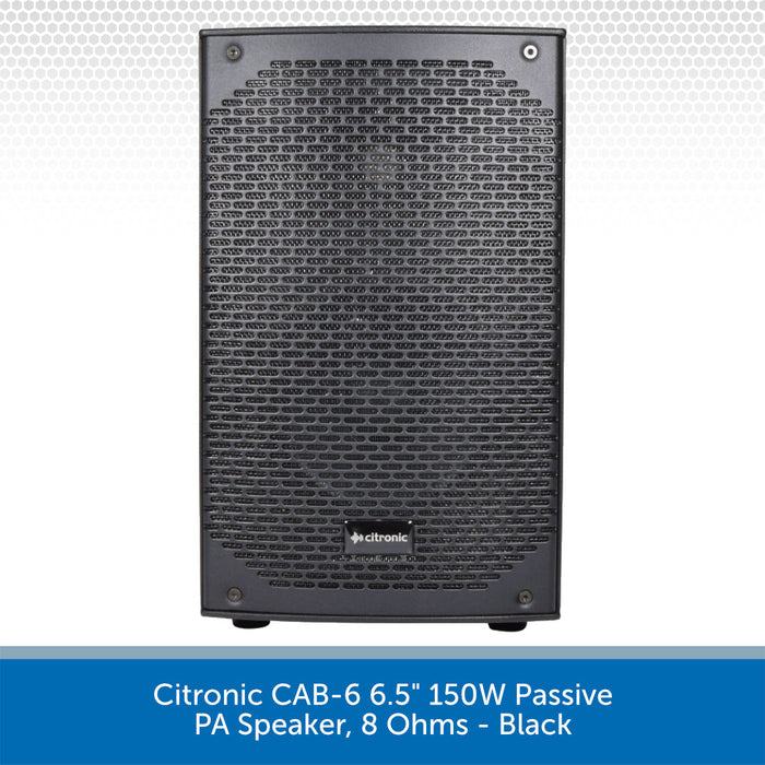 Citronic CAB-6 6.5" 150W Passive PA Speaker, 8 Ohms - Black