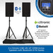 2 x Citronic CAB-10L 10" 220W Active Bluetooth PA Speakers with Stands
