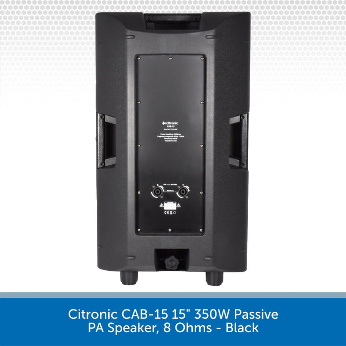 Citronic CAB-15 15" 350W Passive PA Speaker, 8 Ohms - Black