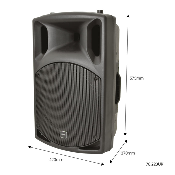 QTX QX15 15" 200W Passive PA Speaker, 8 Ohm - Black