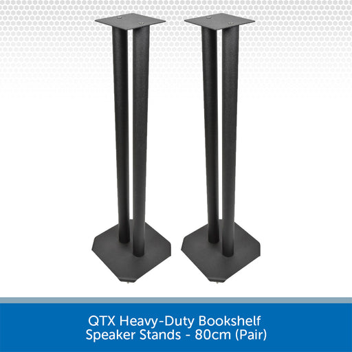 QTX Heavy-Duty Bookshelf Speaker Stands - 80cm (Pair)