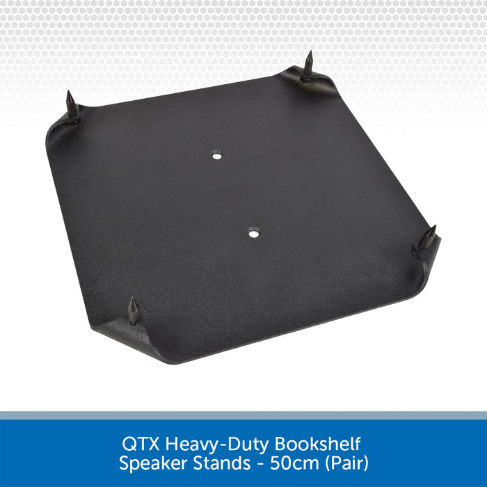 QTX Heavy-Duty Bookshelf Speaker Stands - 50cm (Pair)
