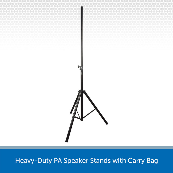 Heavy-Duty PA Speaker Stands with Carry Bag