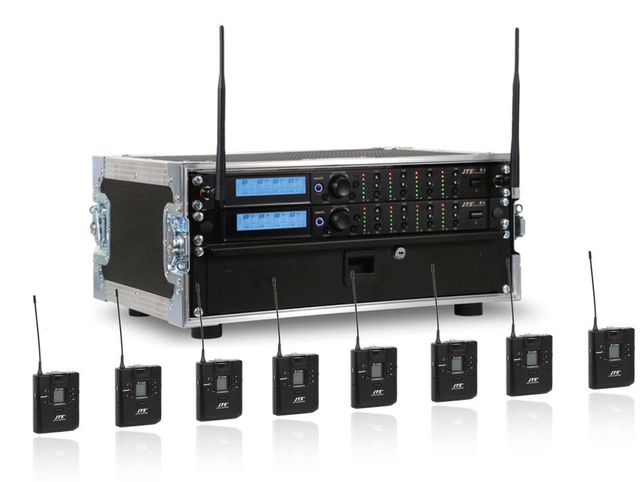 JTS R4 8-Way 'All Racked Up' Wireless Microphone System - Headset or Handheld Mics