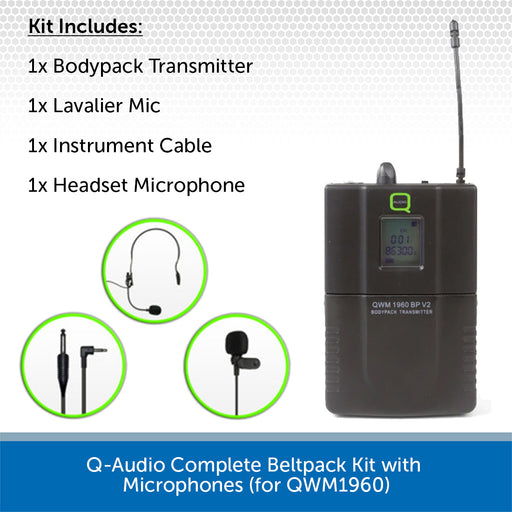 Q-Audio Complete Beltpack Kit with Microphones (for QWM1960)