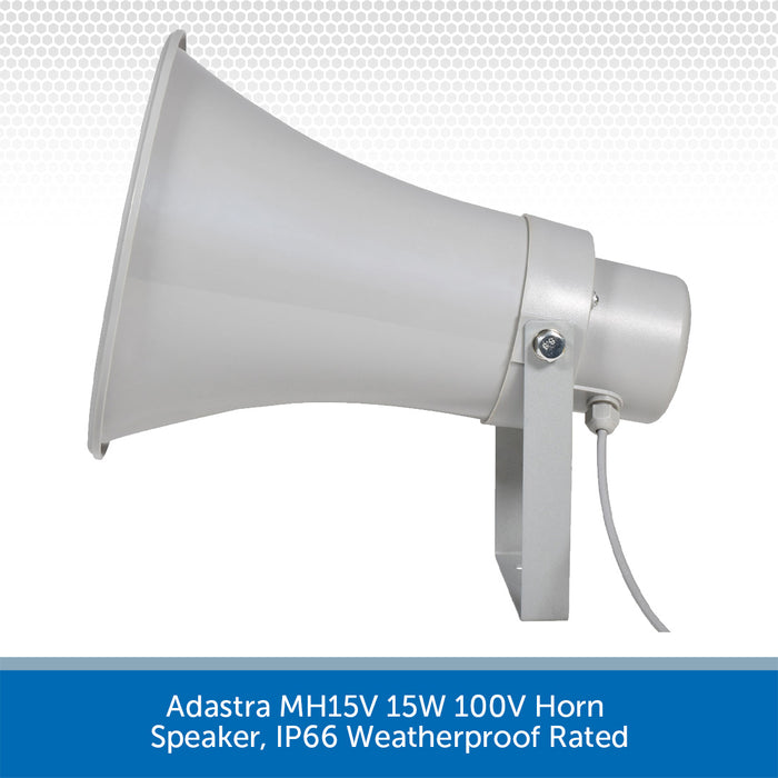 Adastra MH15V 15W 100V Horn Speaker, IP66 Weatherproof Rated