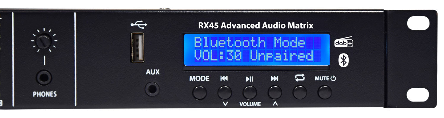 Adastra RX45 - Advanced 5-Zone Audio Matrix System With Bluetooth, DAB+ & USB