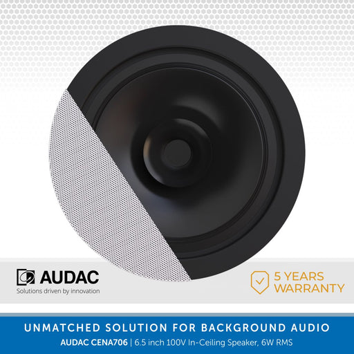 AUDAC CENA706W - Premium 10W, 6.5 inch In-Ceiling Speaker with SpringFit installation