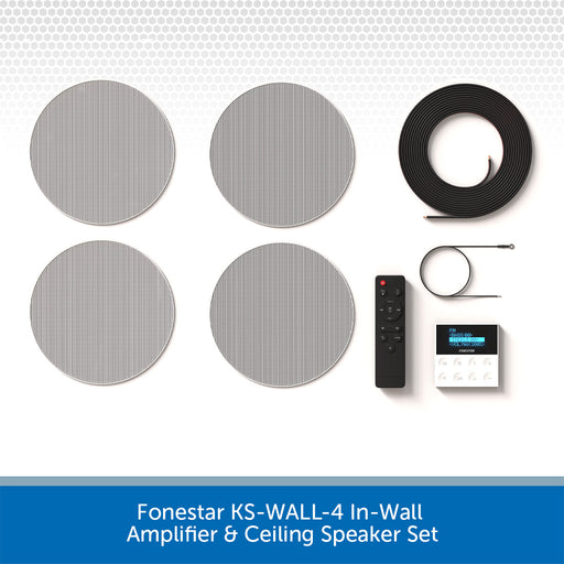 Fonestar KS-WALL-4 In-Wall Amplifier & Ceiling Speaker Set