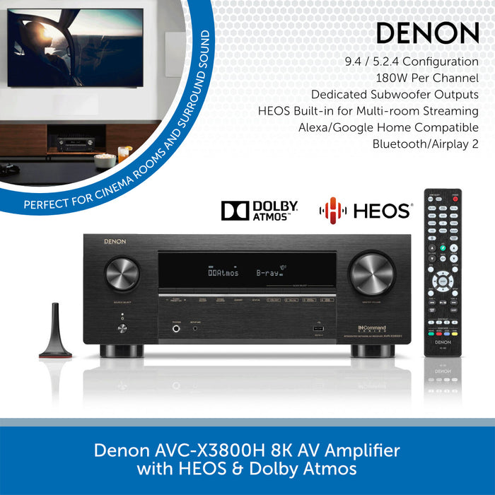 Denon AVC-X3800H 8K AV Amplifier with HEOS & Dolby Atmos
