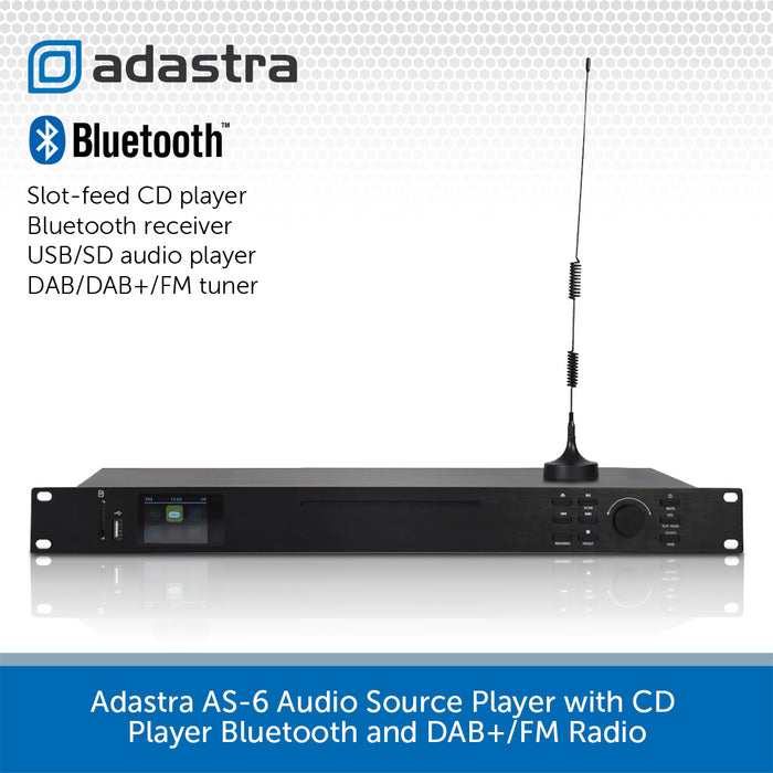 Adastra AS-6 Audio Source Player with CD Player Bluetooth and DAB+/FM Radio
