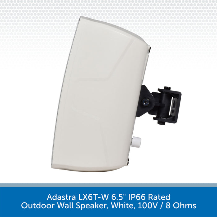 Adastra LX6T-W 6.5" IP66 Rated Outdoor Wall Speaker, White, 100V / 8 Ohms