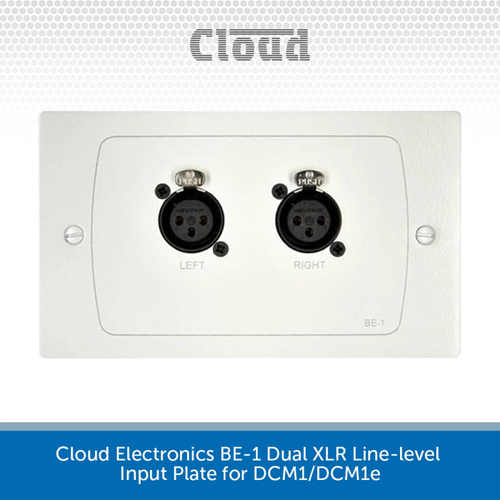 Cloud Electronics BE-1 Dual XLR Line-level Input Plate for DCM1/DCM1e