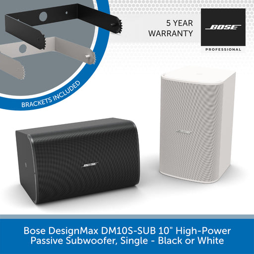 Bose DesignMax DM10S-SUB 10" High-Power Passive Subwoofer, Single - Black or White