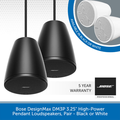 Bose DesignMax DM3P 3.25" High-Power Pendant Loudspeakers, Pair - Black or White