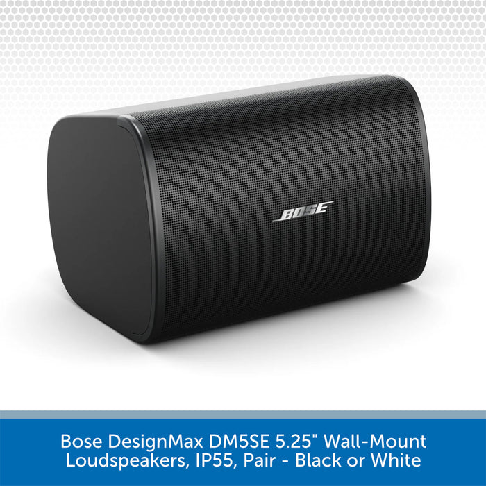 Bose DesignMax DM5SE 5.25" Wall-Mount Loudspeakers, IP55 Outdoor Rated, Pair - Black