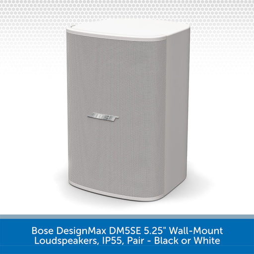 Bose DesignMax DM5SE 5.25" Wall-Mount Loudspeakers, IP55 Outdoor Rated, Pair - White