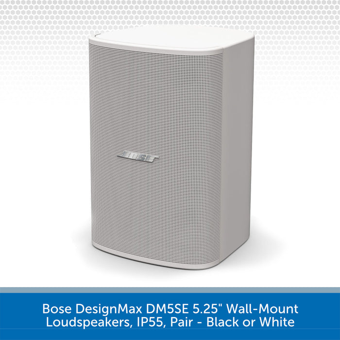 Bose DesignMax DM5SE 5.25" Wall-Mount Loudspeakers, IP55 Outdoor Rated, Pair - White