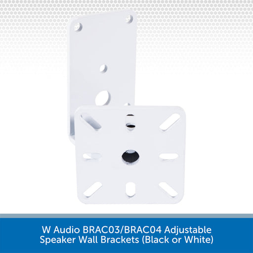 W Audio BRAC04 Adjustable Speaker Wall Brackets (White)