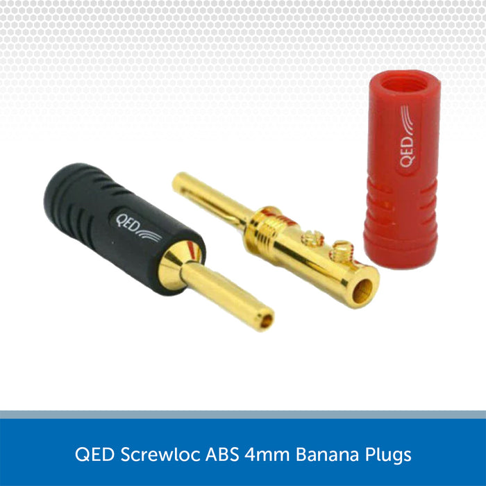 QED Screwloc ABS 4mm Banana Plugs - 2 Pack
