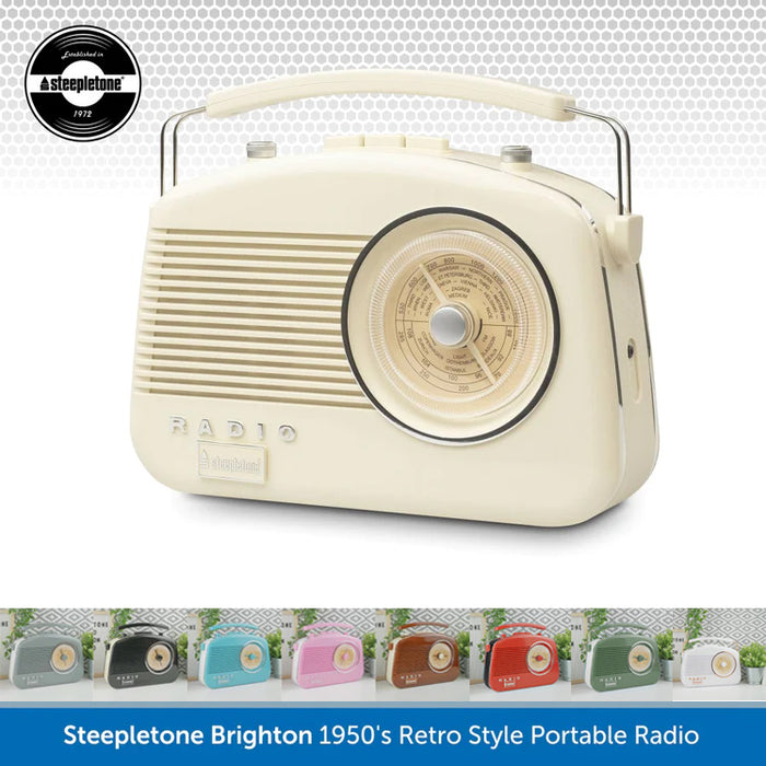 Speepletone Brighton, 1950s Retro-Style Portable FM MW & LW Radio