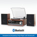 Steepletone Broadway Music System with Vinyl Record Player, Bluetooth, USB/CD & FM Radio