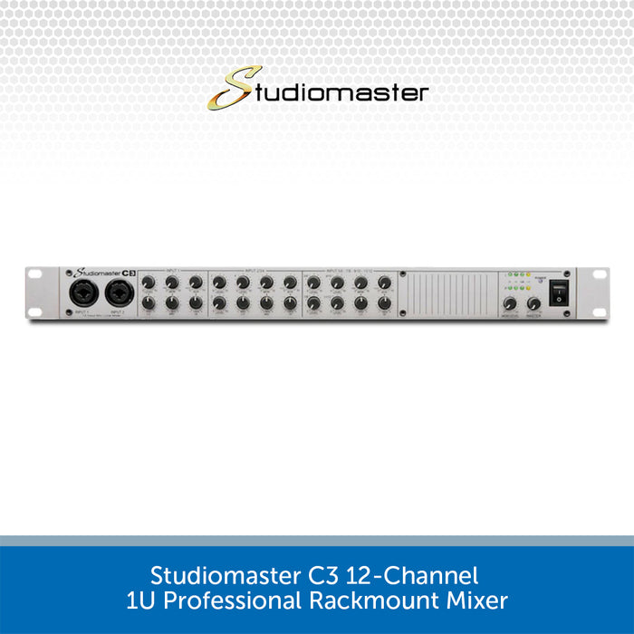 Studiomaster C3 12-Channel 1U Professional Rackmount Mixer