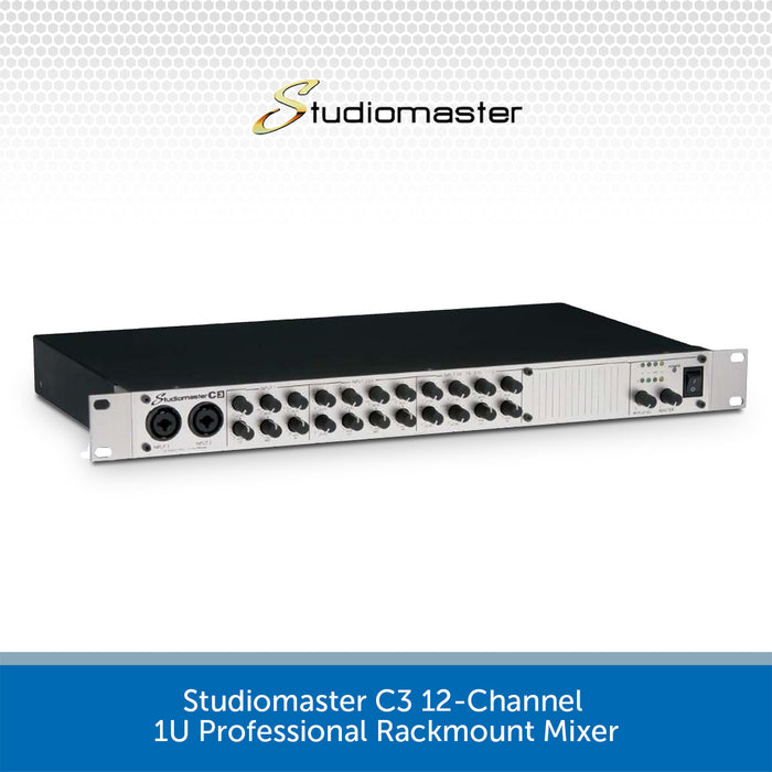 Studiomaster C3 12-Channel 1U Professional Rackmount Mixer