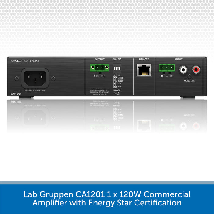 Lab Gruppen CA1201 1 x 120W Commercial Amplifier with Energy Star Certification