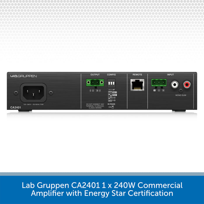 Lab Gruppen CA2401 1 x 240W Commercial Amplifier with Energy Star Certification