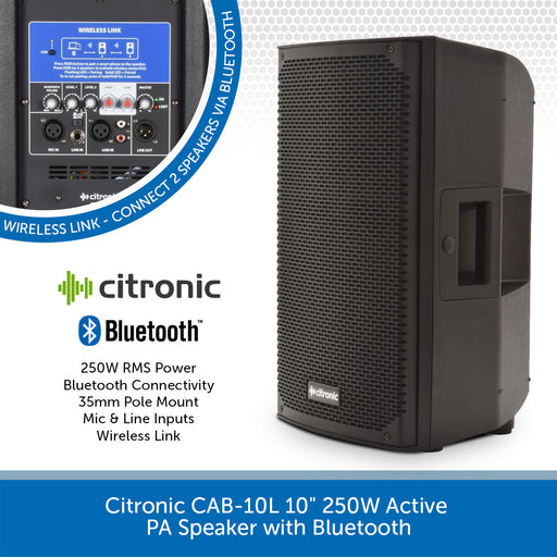 Citronic CAB-10L PA Speaker with Bluetooth