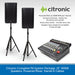 Citronic Complete PA System Package, 15" 400W Speakers, Powered Mixer, Stands & Cables