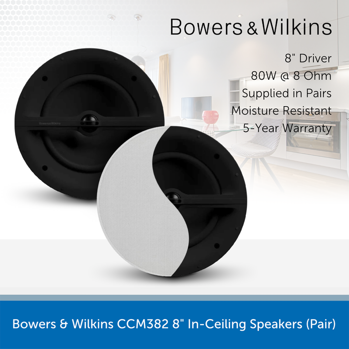 Sonos Amp with Bowers & Wilkins CCM382 8" Ceiling Speakers