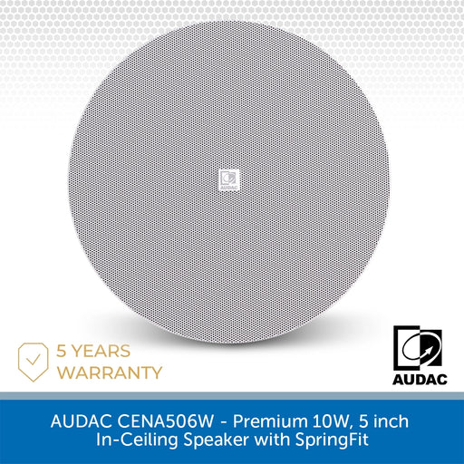 AUDAC CENA506W - Premium 10W, 5 inch In-Ceiling Speaker with SpringFit