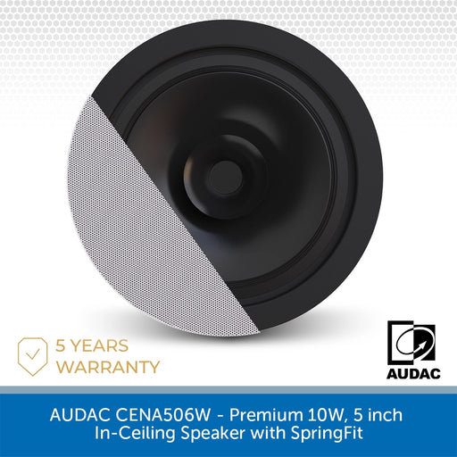 AUDAC CENA506W - Premium 10W, 5 inch In-Ceiling Speaker with SpringFit