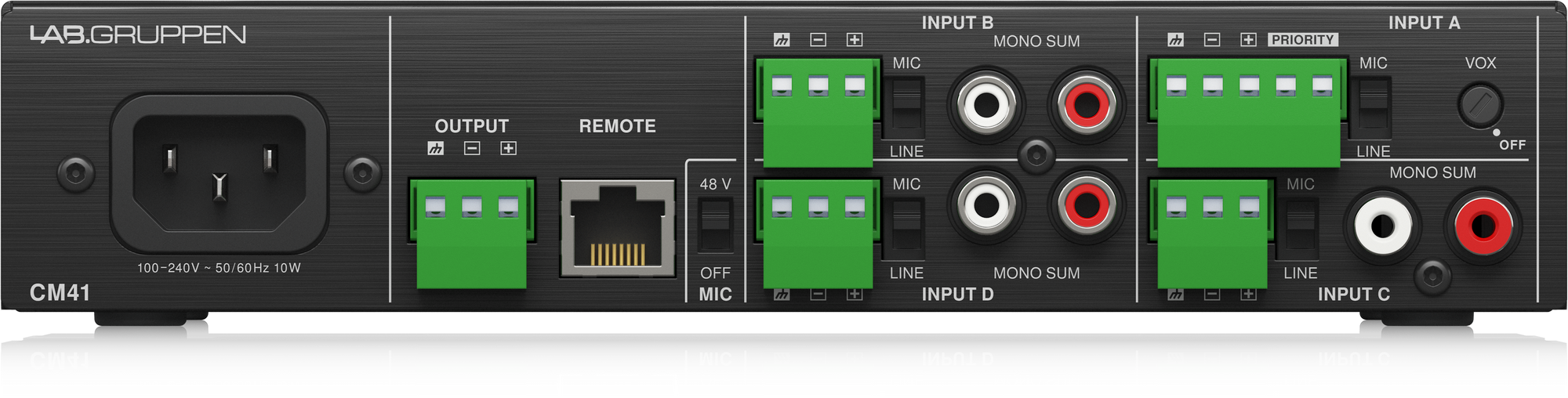 Lab Gruppen CM41 4-In / 1-Out Commercial Rack Mixer